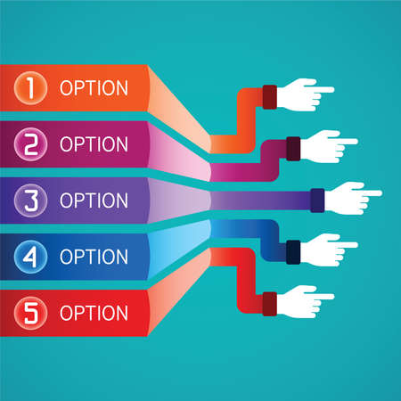 Abstract vector infographic template in flat style for layout workflow scheme, numbered options, chart or diagramのイラスト素材