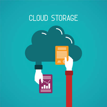 Cloud storage vector in flat styleのイラスト素材