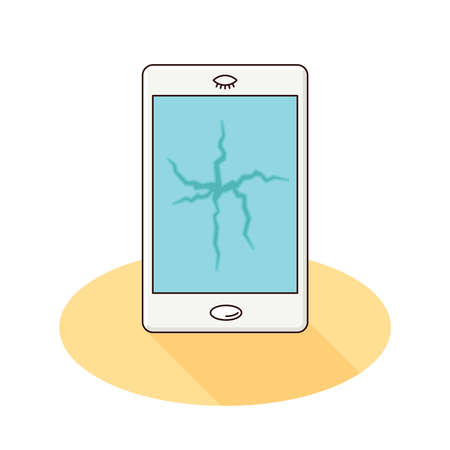 Broken smartphone vector illustration in flat styleのイラスト素材