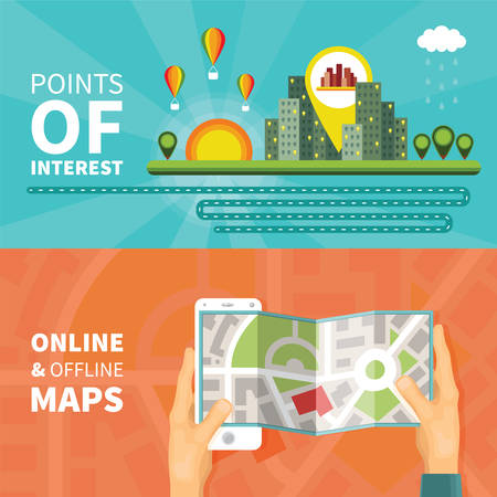 Gps maps and navigation vector concepts setのイラスト素材