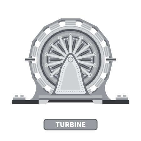 Vector industrial turbine in flat styleのイラスト素材
