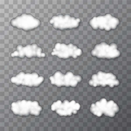 Transparent vector cumulus clouds setのイラスト素材
