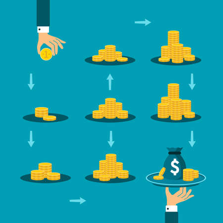 Long way to financial success vector concept in flat styleのイラスト素材