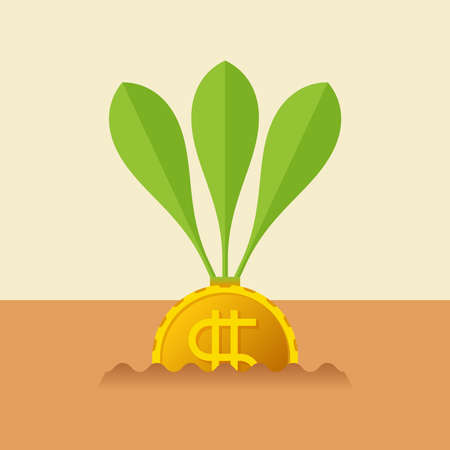 Financial or savings growth concept in flat style.のイラスト素材