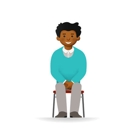 African man in sweater and pants suit posing.のイラスト素材
