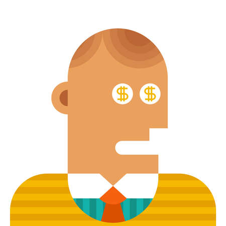 Business concept - dollars in eyes.のイラスト素材