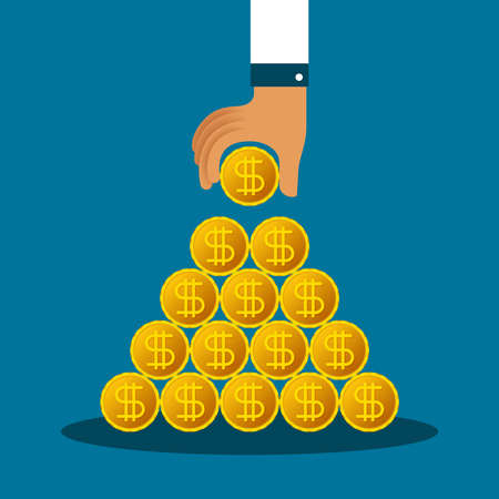 Financial pyramid concept in flat style.のイラスト素材