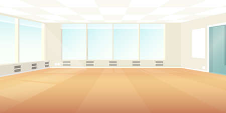 Modern loft office interior empty scene in flat style.のイラスト素材