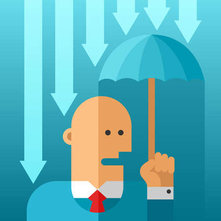 Business risks avoidance vector concept in flat styleのイラスト素材