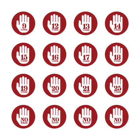 Vector age limitation and restriction signs setのイラスト素材
