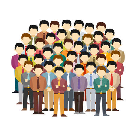 Men characters community vector concept in flat style.のイラスト素材
