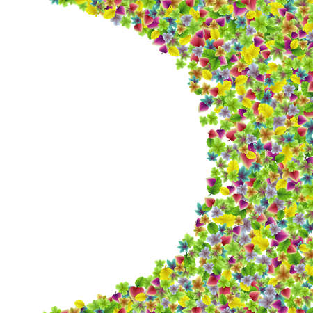 Vector colorful botanical garden fresh leaves background design elementのイラスト素材