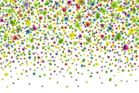 Vector colorful botanical garden fresh leaves background design elementのイラスト素材