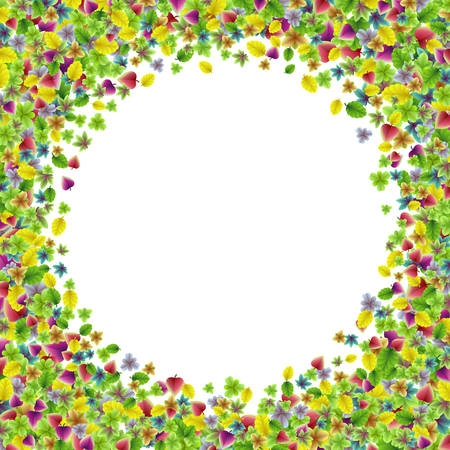Vector colorful botanical garden fresh leaves background design elementのイラスト素材