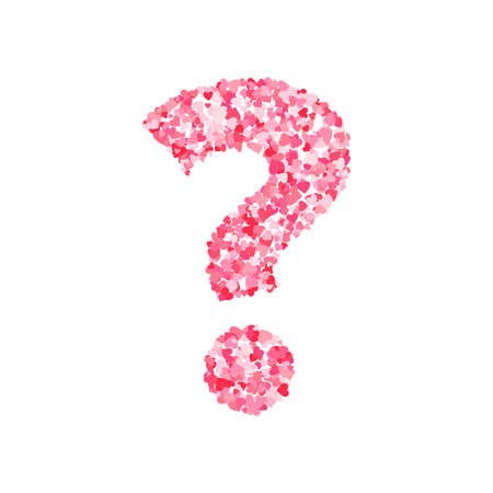 Vector pink & red Valentines Day heartshapes font, question markのイラスト素材
