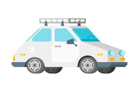 Vector passenger small car in flat styleのイラスト素材