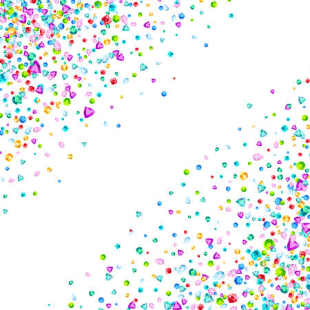 Vector colorful gem stones background element in flat styleのイラスト素材