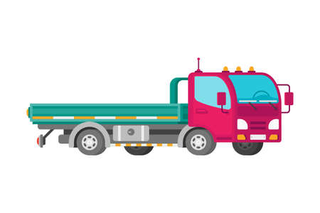 Vector freight truck in flat styleのイラスト素材