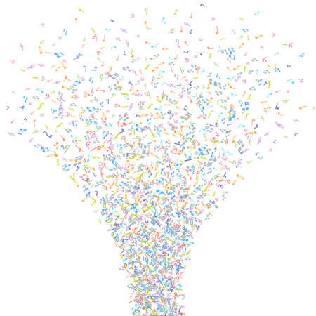 Vector colorful music notations background element in flat styleのイラスト素材