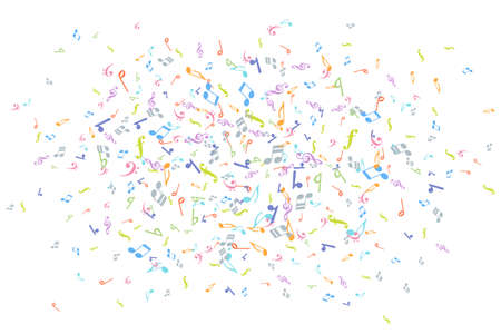 Vector colorful music notations background element in flat styleのイラスト素材