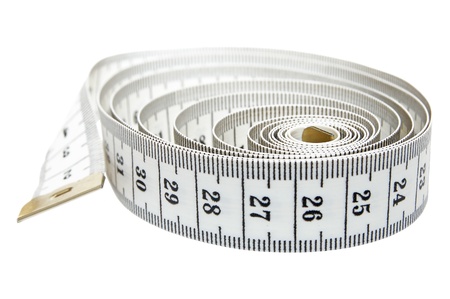 Measure tape  Isolated over white の写真素材