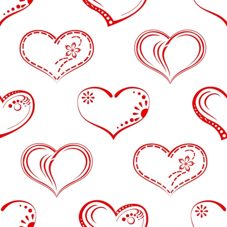 Valentine seamless with pictogram hearts, abstract background pattern, symbol of love  Vectorのイラスト素材