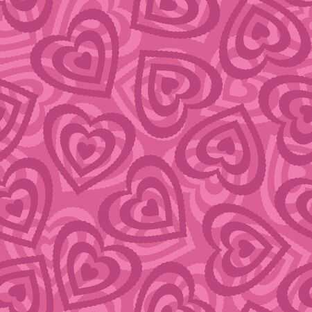 Valentine holiday seamless pattern with pictogram hearts on pink background  Vectorのイラスト素材