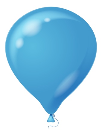 Colorful blue balloon, element for holiday background, isolated, contains transparencies  のイラスト素材