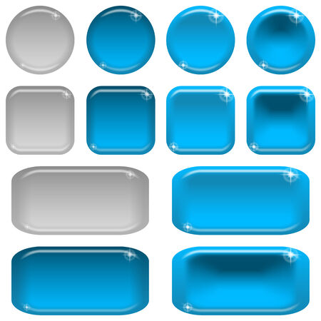 Set of glass blue buttonsのイラスト素材