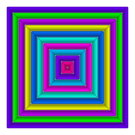 Square colorful button of multicolored frames, computer icon or background for web design. のイラスト素材