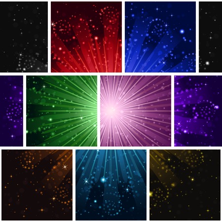 Seamless holiday background with fireworks of various colors and shapes  のイラスト素材