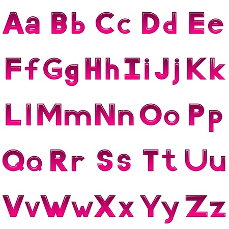 Set of computer icons, letters of English Alphabet uppercase and lowercase, stylized glass lilac buttons, elements for web design. Eps10, contains transparencies. Vectorのイラスト素材