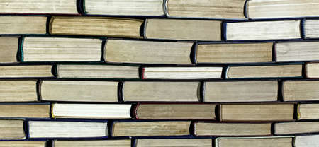 Big pile of books close up backgroundの写真素材