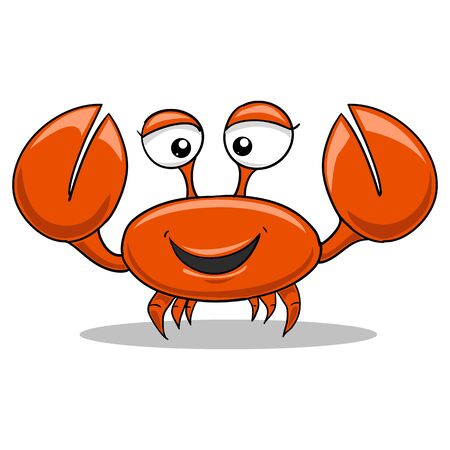 Color red funny cartoon crab vector illustrationのイラスト素材