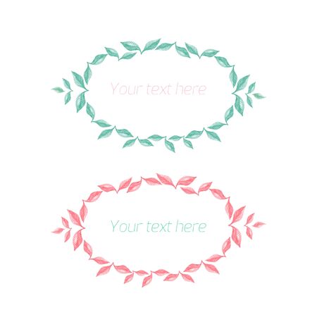 Spring floral ornament with text watercolor placeholderのイラスト素材