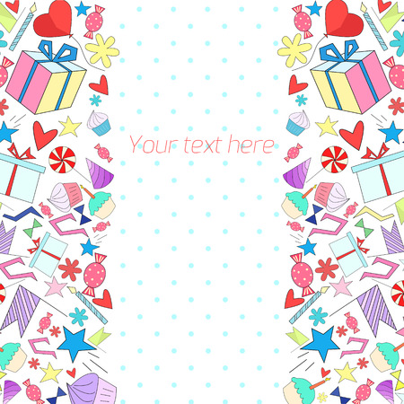 Holiday background with text placeholder doodle hand drawnのイラスト素材