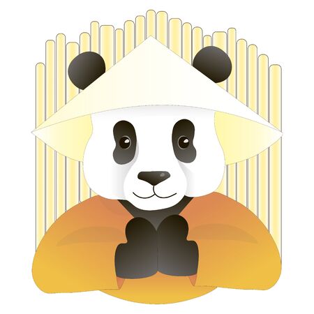 Panda drunk doodle cartoon hand drawn vector illustrationのイラスト素材