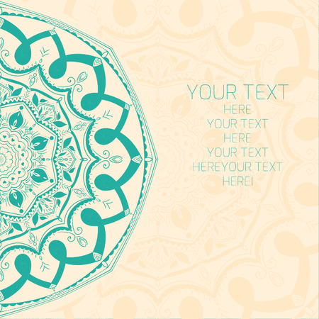 Floral ornament doodle hand drawn abstract vector illustration text placeholderのイラスト素材