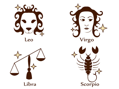 Zodiac tattoo stencil hand drawn vector illustrationのイラスト素材