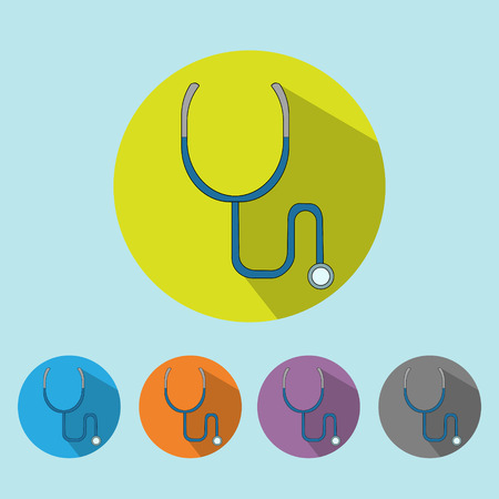 Medical icon stethoscope tool flat minimalistic colorful  vector illustration colorのイラスト素材