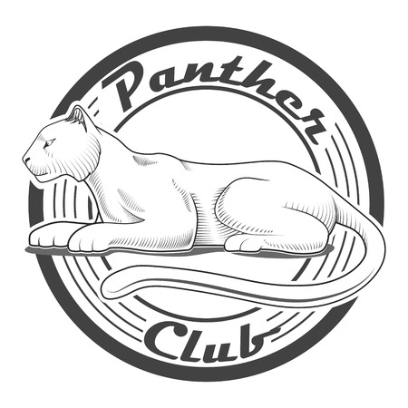 Panther club engraving style emblem vector illustrationのイラスト素材