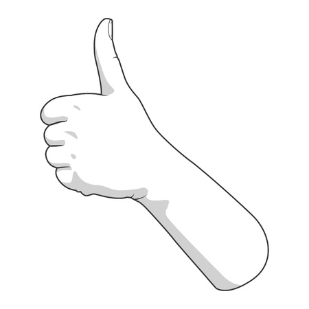 Hand gesture vector illustration good black and white colorのイラスト素材