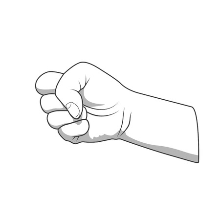 Hand fist gesture vector illustration good black and white colorのイラスト素材
