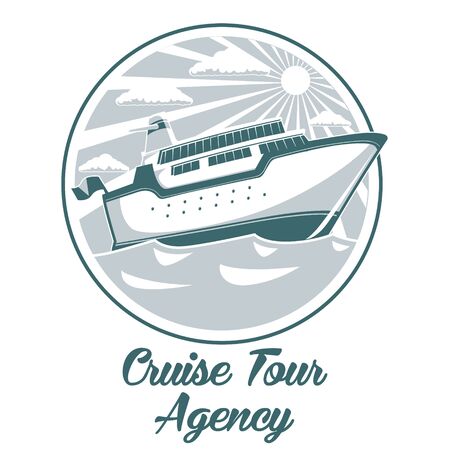 Cruise tour agency   design with liner ship vector illustrationのイラスト素材