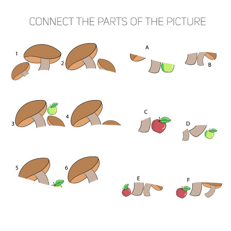 Educational game for children connect the parts of the picture doodle cartoon hand drawnのイラスト素材