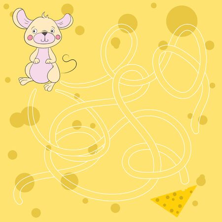 Layout for game labyrinth find a way mouse vector illustrationのイラスト素材