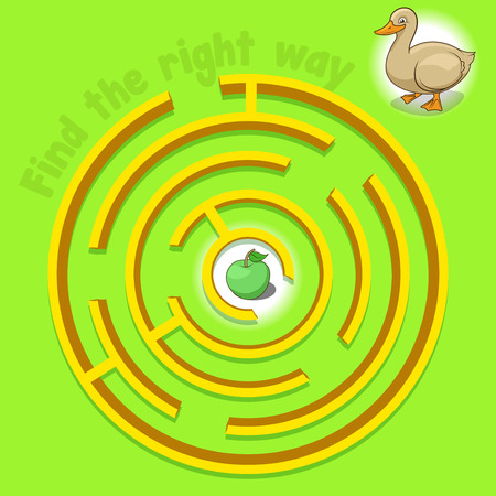 Game labyrinth find a way duck vector illustrationのイラスト素材
