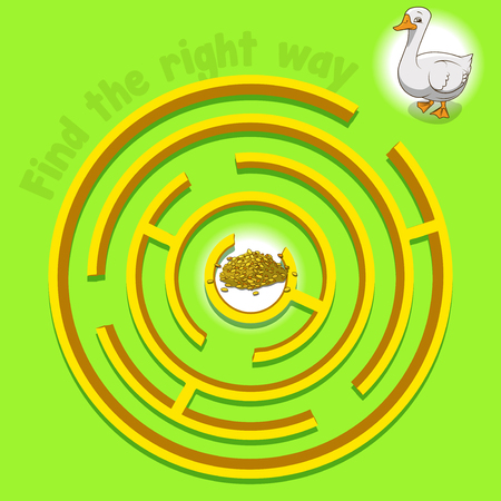 Game labyrinth find a way goose vector illustrationのイラスト素材