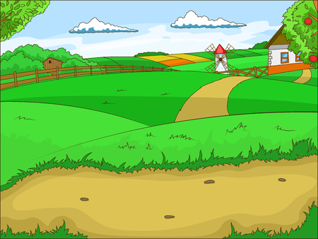 Farm cartoon colorful educational game background vector illustrationのイラスト素材