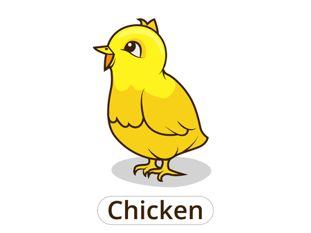 Chicken animal cartoon colorful vector illustration for childrenのイラスト素材